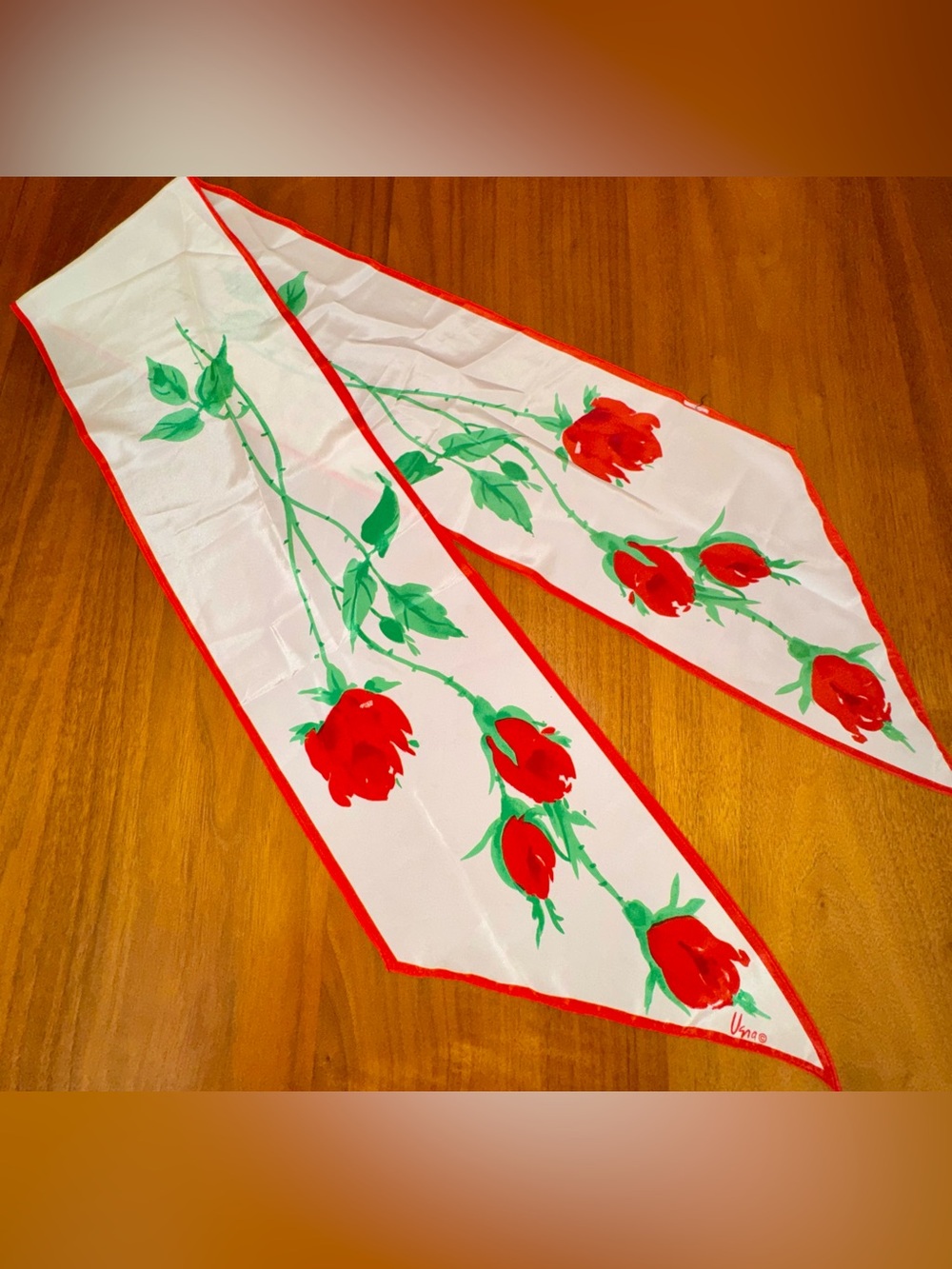 Vintage Vera Asymmetrical Oblong Artistic Rose Printed Scarf